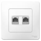 BLANCA С/У РОЗЕТКА двойная компьютерная RJ45, кат.5E, БЕЛЫЙ
