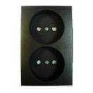 W59 Розетка 2-я с/у без/з з/шт 16А (ч.бархат, б/рамки) RS16-254-6-86, Ввезен из РФ