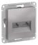 ATN000385 ATLAS РОЗЕТКА двойная компьютерная RJ45+RJ45, кат.5E, механизм, АЛЮМИНИЙ,Ввезен из РФ
