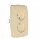 Рондо Розетка 2-я с/у без/з з/шт 10А (сл.кость, с рамкой) RS16-225-SI, Ввезен из РФ