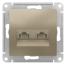 ATN000585 ATLAS РОЗЕТКА двойная компьютерная RJ45+RJ45, кат.5E, механизм,ШАМПАНЬ,Ввезен из РФ