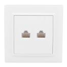 Розетка RJ-45 2-местная СП Минск белая EKF