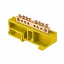 Шина "0" N (6x9мм) 8 отв. латунь желтый изолятор на DIN-рейку EKF, sn0-63-08-dz, Ввезен из РФ