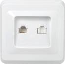 VEGA Роз. 2-мест. RJ11/RJ45 РК/Т12-ВБ бел. IEK