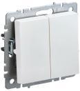 BRITE выключатель 2-кл. прох. 10А ВС10-2-6-БрЖ жем. IEK, BR-V22-0-10-K36,  Ввезен из РФ. Код ОКРБ 007-2012: 27.33.11