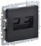 BRITE Розетка компьютерная двойная RJ45 кат.5E РК10-2-БрЧ черный IEK, Ввезен из РФ