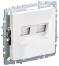 BRITE Розетка компьютерная двойная кат.5E RJ45 РК10-2-БрБ белый IEK, BR-K20-1-K01, Ввезен из РФ