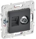 SKANDY Роз. двойная TV+RJ45 кат.6 SK-A15T титан IEK