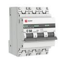 Автоматический выключатель 3P 50А (C) 4,5kA ВА 47-63 EKF PROxima,mcb4763-3-50C-pro, Ввезен из РФ