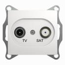 GLOSSA TV-SAT РОЗЕТКА проходная 4DB, механизм, БЕЛЫЙ