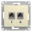 GSL000285 Розетка двойная (телеф+комп) RJ11+ RJ45, кат.5е (бежевый), Ввезен из РФ