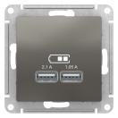 ATLASDESIGN USB РОЗЕТКА A+A, 5В/2,1 А, 2х5В/1,05 А, механизм, СТАЛЬ