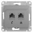 GSL000385КК Розетка двойная (комп+комп) RJ45+ RJ45, кат.5е (алюм) (10шт/уп), Ввезен из РФ