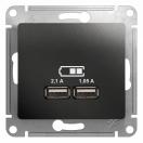 GSL000733 Розетка USB с/у 5В/2100мА (антрацит, б/рамки), Ввезен из РФ
